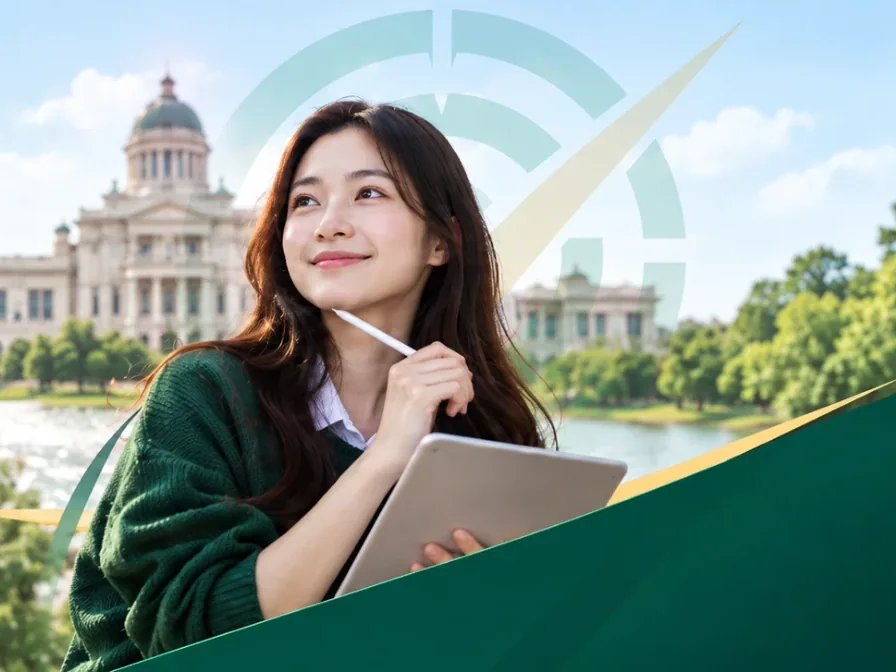 ผู้เตรียมสอบราชการกำลังทบทวนบทเรียน